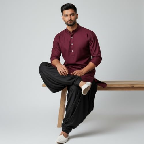 Image of Mens Pure Coton Kurta Dhoti Set | Traditional Ethnic Wear for Festive & Wedding Men's Cotton Kurta with Dhoti Set | Comfortable Ethnic Traditional Outfit Stylish Men's Cotton Kurta Dhoti Set.