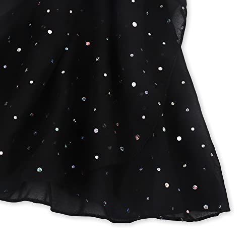 Image of EQSJIU Ballet Leotards for Girls with Removable Skirt Combo Tie Ruffle Sleeve Ballet Dance Dress Outfit 2-12 Years