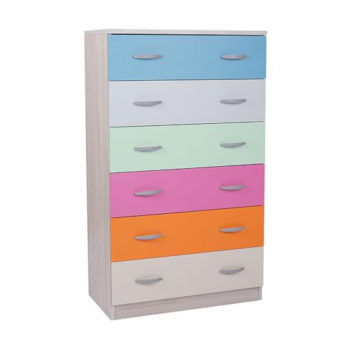 Cassettiera in legno nobilitato con maniglie per camera da letto soggiorno (Multicolor)