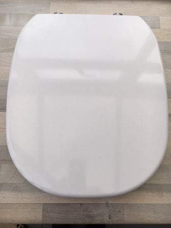 Pozzi Ginori Series 500 DURAPLAST Replacement Toilet Seat, Cover and Soft Close Top Fix Hinges in Chrome, White