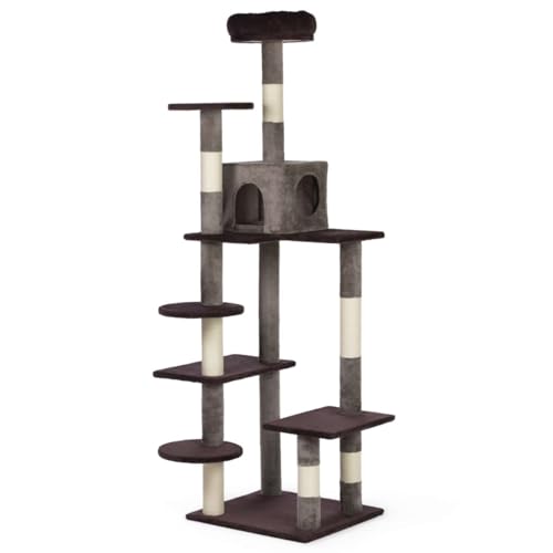Play Tower Scratching Post Purple Gray & White