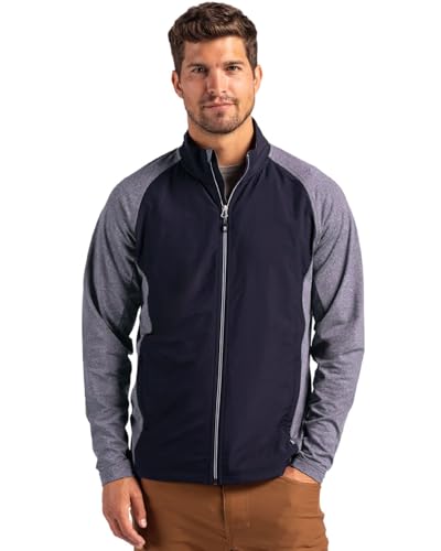 Image of Cutter & Buck Adapt Eco Knit Hybrid Recycled Mens Full Zip Jacket