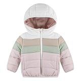 Huggies Unisex Baby Puffer Jacket, Lotus Striped, 4T