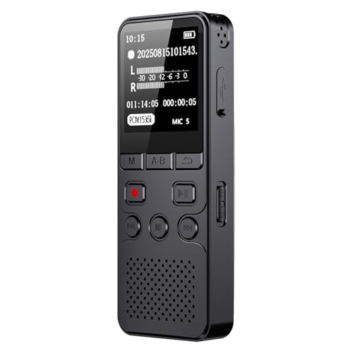 Yechiry Grabadora de Voz Digital, Grabadora Activada por Voz con Micrófono Dual para Conferencias, Dispositivo de Grabación de Audio de 64 GB, Transferencia Rápida Tipo C para Reuniones, (32G)