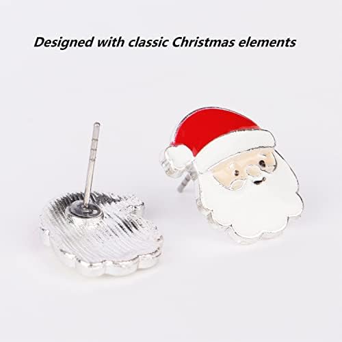 Merclix 15 Pairs Christmas Earrings Studs Christmas Earrings for Women Xmas Earrings for Women Christmas Jewellery Set Christmas Earrings for Kids Girls