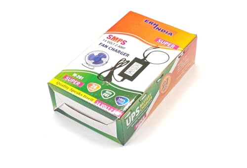 Image of ERH India 12v UPS Battery Charger Adaptor 14v 2 Ampere DC SMPS Battery Charger 12v 7.5 Ah with Battery Thimble for Bike, Car, Scooty etc.