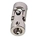 iuniq Rotatable U Joint Coupler, Heavy Duty Stainless Steel Steering Universal Joint 8mm to 8mm Inner Dia Brushed Nickel Single Joint Coupling for Grinding Machines, Automotive Parts