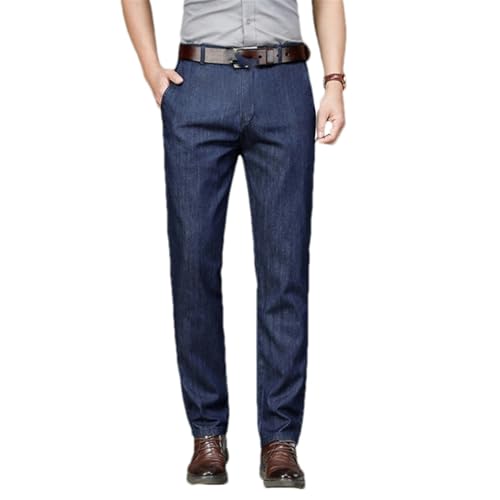 Pantalon denim pour homme jean coupe droite lâche business léger