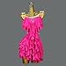 ZYDANC Latin Skirts Cha Cha Ballroom Competition Dance Dress Modern Dance Costumes Party Rumba Salsa Dancing Outfit,Rose red,S