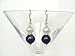 Genuine pearl and lapis earrings, blue white stones, sterling silver, lever back wires, handmade earrings