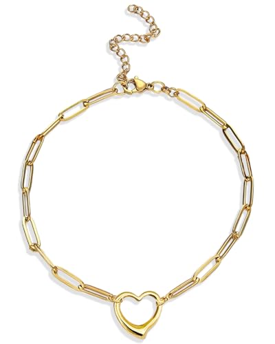 SCJJZ Pulseras De Oro Para Mujer,pulsera mujer dorada,pulsera mujer,Clásicas Con Forma De Corazón, Pulsera Ajustable Para Mujeres y Niñas, Regalos De Joyería