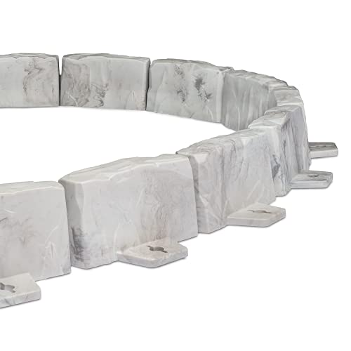 EasyFlex No-Dig Landscape Edging with Anchoring Spikes, 2.7 in. Tall Decorative Stone-Look Garden Border, 60 Foot Kit, Light Gray by EasyFlex - Image 2