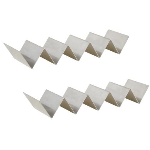 Soro Essentials- Set of 2 Stainless Steel Taco Holder 4-5 Slots- Soft or Hard Taco Shell Holder Stands for Party Taco Rack Street Taco Rack Taco Tray Plates Keeping Shells Upright Brushed finish