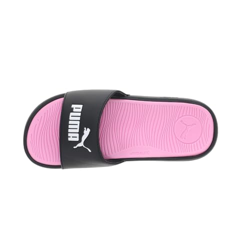 PUMA PUMA Women's COOL CAT 2.0 Slide Sandals, Puma Black-Puma White-Pale Pink, 9