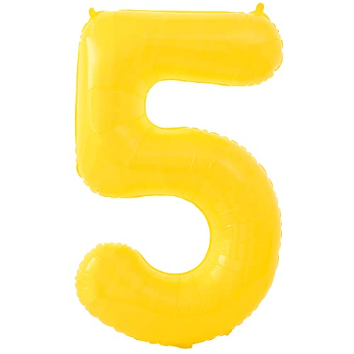 Image of KatchOn, Yellow Number 5 Balloon - Giant, 40 Inch | Yellow 5 Balloon
