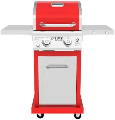 Nexgrill Deluxe 2-Burner Gas Grill with 401 SQ In Grate, 28000 BTUs, Stainless Steel Control Panel & Foldable Side Table, Propane BBQ Grill for Outdoor Cooking, Patios, Backyards and More - 720-0864R