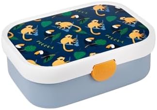 Mepal - Lunch Box Campus - Bento Lunch Box For Children - Lunch Box With Bento Compartment & Fork - Lunch Box With Clip Closure - BPA-free & Dishwasher Safe - 750 ml - Jungle.