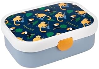 Mepal - Lunch Box Campus - Bento Lunch Box For Children - Lunch Box With Bento Compartment & Fork - Lunch Box With Clip Closure - BPA-free & Dishwasher Safe - 750 ml - Jungle.