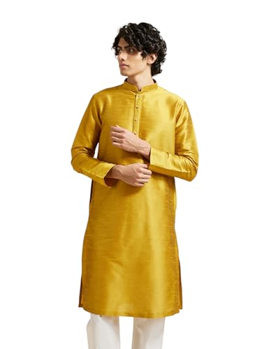 Image of DIWAS BY MANYAVAR Men's Art Silk Solid Kurta (1pc)