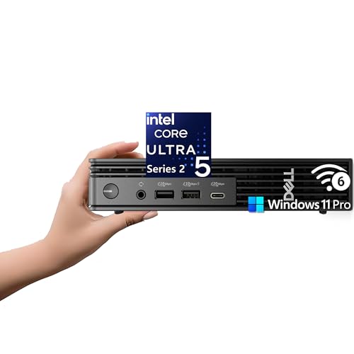 Image of Dell Pro Micro Plus Desktop AI PC, Mini Bussiness Computer 14-Core Intel Ultra 5 235T up to 5.0GHz, 13 Tops NPU, 32GB DDR5 RAM, 1TB PCIe SSD, Wi-Fi 6 Bluetooth, Supports 4 Monitors, Windows 11 Pro