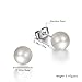 TGNEL Pearl Earrings Studs Stainless Steel, Round White Simulated Shell Pearl Earrings hypoallergenic for Women Sensitive Ears Pure Titanium Earring Backs Included (8mm White)