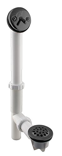 Westbrass 592244-62 White 1-1/2" Tubular Trip Lever Bath Waste Drain Kit, Matte Black #TOP15