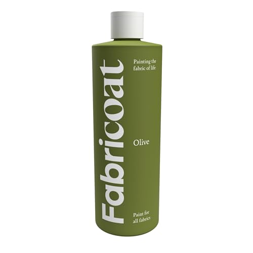 Fabricoat Fabric Paint – Restore or Change the Colour of Any Fabric - Paint Directly Onto Fabric - Transform Anything – Sofas, Lampshades, Car Interiors (250ml, Olive)