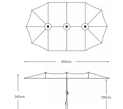 Parasol de marché CLSDRZC imperméable grand format trois côtés pour table extérieure - 4