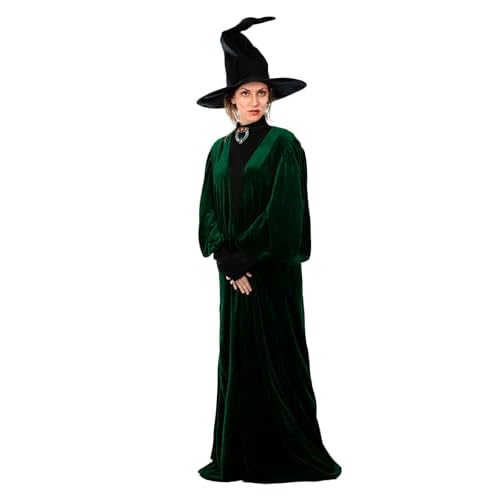 Funidelia | Disfraz de Profesora McGonagall - Harry Potter para mujer Magos, Gryffindor, Hogwarts - Disfraces para adultos, accesorios para Fiestas, Carnaval y Halloween - Talla M-L - Verde oscuro