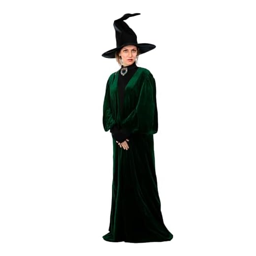 Funidelia | Disfraz de Profesora McGonagall - Harry Potter para mujer Magos, Gryffindor, Hogwarts - Disfraces para adultos, accesorios para Fiestas, Carnaval y Halloween - Talla M-L - Verde oscuro