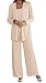 Dusty Blue Mother of The Bride Pant Suits for Women Dressy with Jacket 3 Pieces Pantsuits for Women Trendy Chiffon Pants Outfit US 12