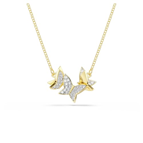 Swarovski Lilia necklace Butterfly, Clear, Gold Tone Finish