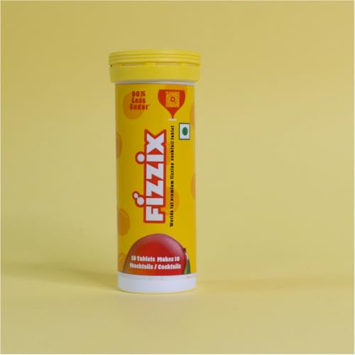 Image of Fizzix Cocktail Effervescent Tablets, 10 Pack, Low Sugar Drink Mix for Mocktails and Cocktails (MANGO)