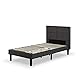 Zinus Lottie Bed 100x200 cm - Höhe 35 cm - Gepolsterter Bettrahmen mit Holzlattenrost - Grau