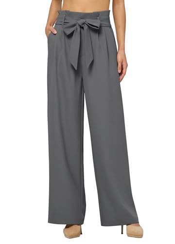 Willit Women's Wide Leg Pants Belted High Waisted Work Dress Pants Casual Palazzo Long Trousers 28"/30"/32"