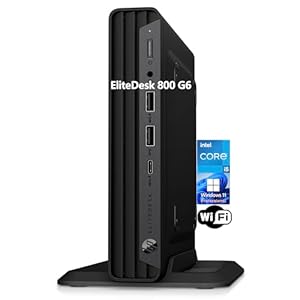 HP EliteDesk 800 G6 Business Mini PC Desktop Computer, Intel Hexa-Core i5-10400 (Beat i7-8700), 64GB DDR4 RAM, 1TB PCIe SSD, WiFi, Bluetooth, Type-C, Keyboard & Mouse, Windows 11 Pro, Tilsiy Cable