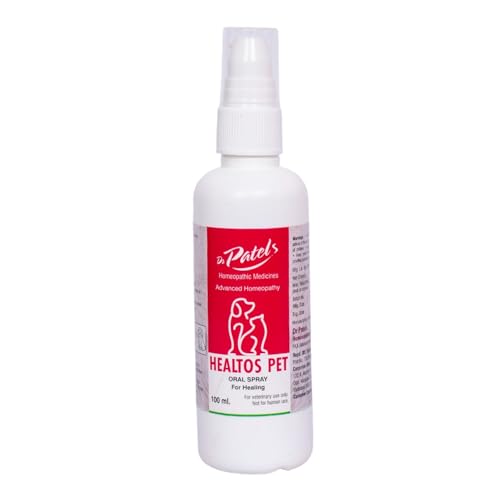 DR PATELS HOMEOPATHIC MEDICINES 2Pcs Healtos Oral Spray for Pets - Promotes Wound Healing, Burns, Cracks, Ulcers | Soothes Cuts, Abrasions, Irritation | Facilitates Healing Process- 100 Ml