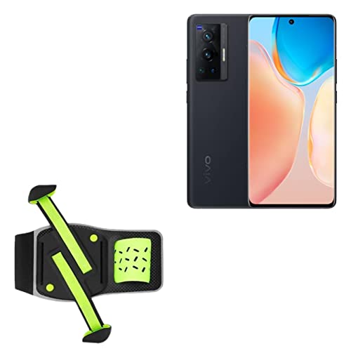 BoxWave Holster Compatible with vivo X70 Pro - FlexSport Armband, Adjustable Armband for Workout and Running - Stark Green