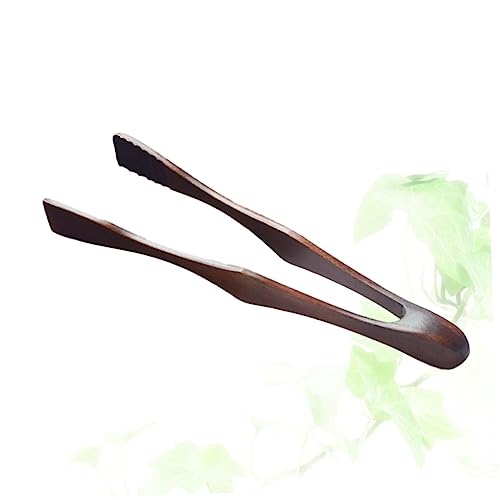 STOBAZA 1Pc Wooden Food Serving Tongs Kitchen Tongs for Bread Cake Salad and Appetizers for Home Parties and Bars and Stylish Food Clip