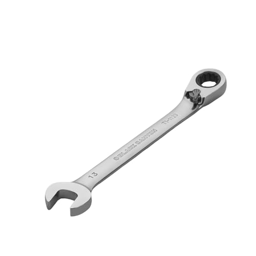 BLACK CANYON 13 mm Ratchet Combination Wrench 12-Point Box End & Hex Opening Polished Steel Ratcheting Wrench with SAE & Metric Sizes