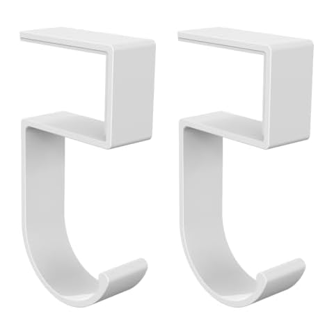 TANOSII Purse Hook Mental Clutch Holder Handbag Hanger for Table Desk Side Table Portable Practical Hook 5 Shape White 2 Pack Cover