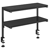 IBUYKE Clamp-on Tischregal, 58 cm großes Erweiterungsregal für Schreibtische, flexible Neupositionierung und verstellbares 2-stufiges AblageRegal für Schreibtischzubehör unter dem Schreibtisch TMZ010B