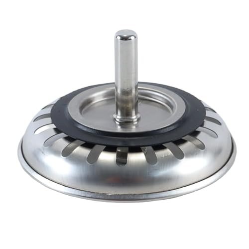 Gurtt 2 Stück Edelstahl-Küchensiebkorb mit Ablassventil, Durchmesser 114 mm, für Spülbeckenöffnungen mit 83–90 mm Durchmesser