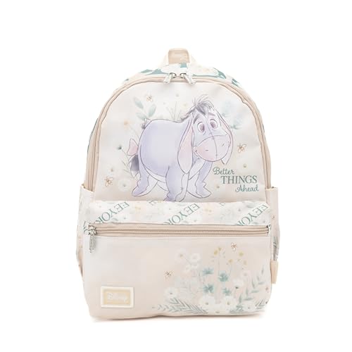 Wondapop - Ursinho Pooh – Mochila de nylon Eeyore 33 cm, bege, Bege, One Size, Mochila para o dia