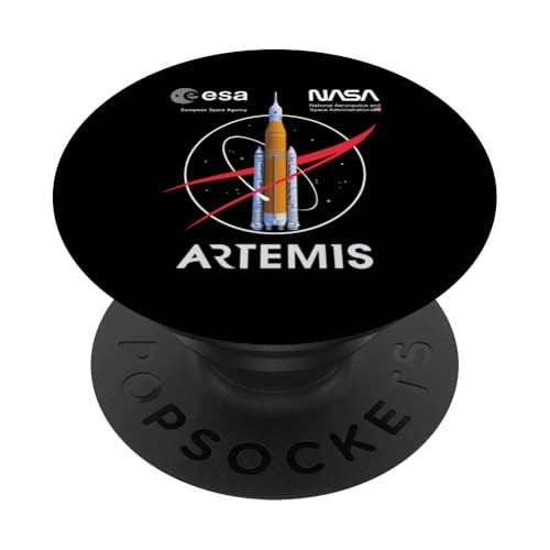 NASA Artemis Mission SLS Worm and ESA Logo PopSockets PopGrip Adhésif