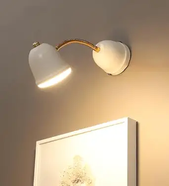 Gifty Handmade Wall Lamp | Focus/Spotlight/Mirror/Picture Light | Off-White | 9W Warm White LED | Aesthetic Fancy Design | Home Decor Lighting | Bedroom, Living, Dining Room