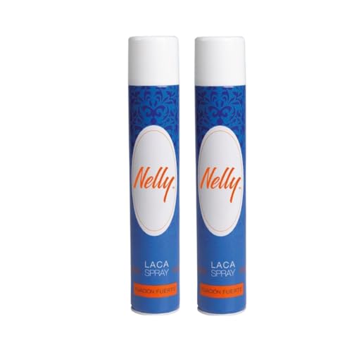 Nelly Laca Spray Fijación Fuerte, Pack 2 x 400 ml (800 ml Total) - Fijación Duradera Todo el Día, Para Todo Tipo de Cabello