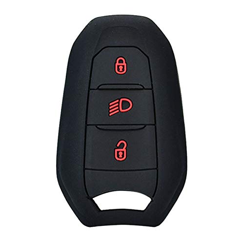 XUKEY Coque de protection en silicone pour clé de voiture Peugeot 208 308 508 pour Citroën C4 DS3 DS5 DS6 3 boutons
