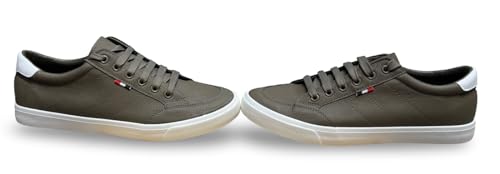 Image of Classic Canvas Sneakers, Casual Lace-Up Shoes with Green Sole, Unisex Fashion Trainers Shoes