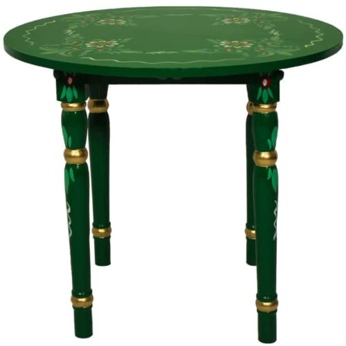 Solycarpa Mesa Sevillana Artesanal Verde de Madera de Chopo Ferias, Fiestas Flamencas y Eventos Temáticos. Resistente, Ecológica y con Diseño Floral Andaluz.